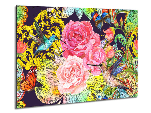 Kolibri Blumen dunkel