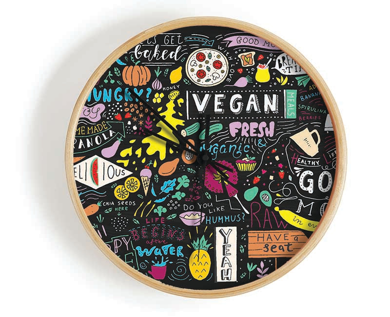 Vegan Good Mood Colour Clock - Wallart-Direct UK