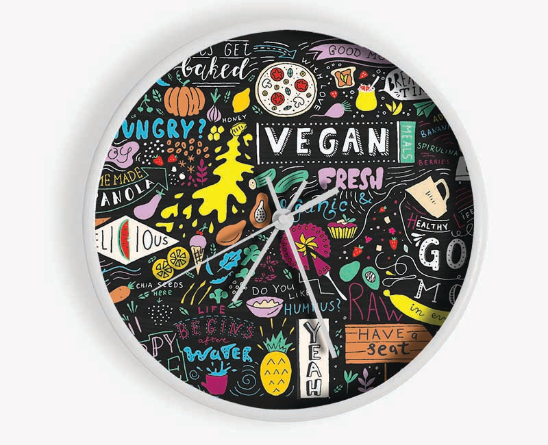 Vegan Good Mood Colour Clock - Wallart-Direct UK