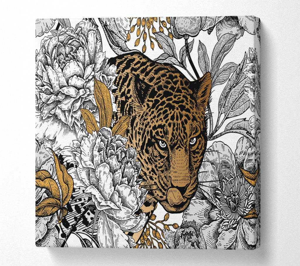 A Square Canvas Print Showing Stunning Leopard Flowers Square Wall Art
