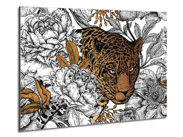 Stunning Leopard Flowers Metal Print