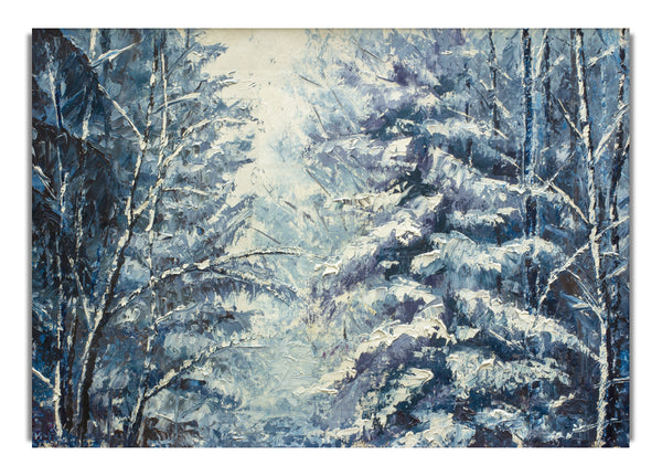 Schnee auf den Bäumen Winterland