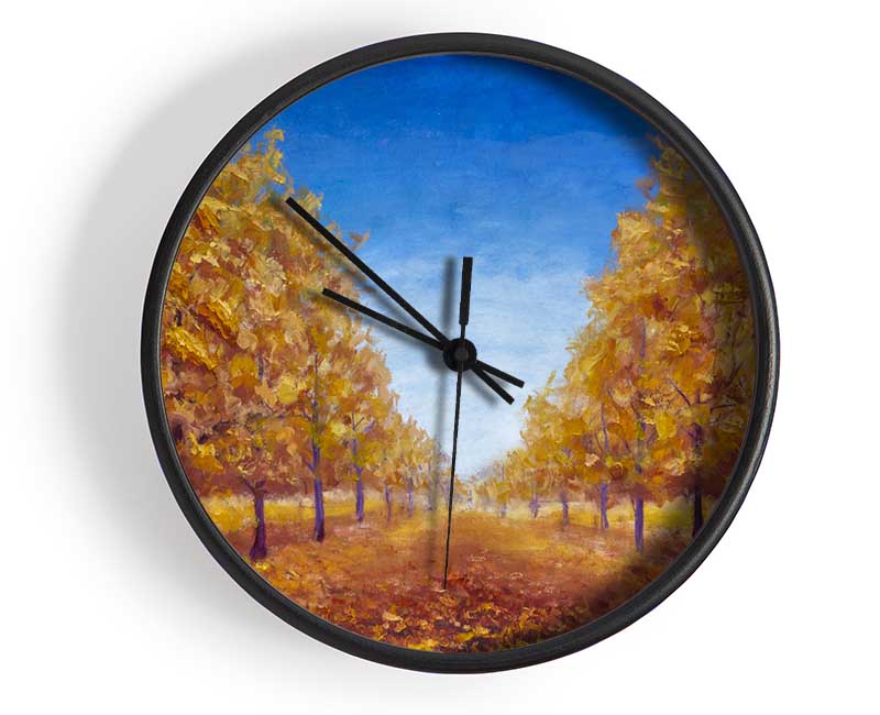 The Road Through The Orange Forest Clock - Wallart-Direct UK