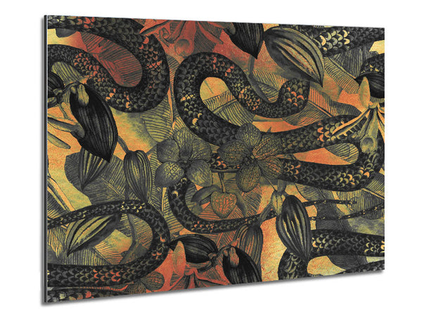 The Snakes And Flowers Metal Print