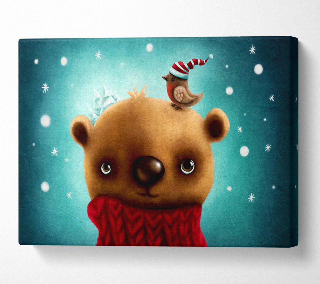 Picture of Little Bear And Robin Canvas Print Wall Art