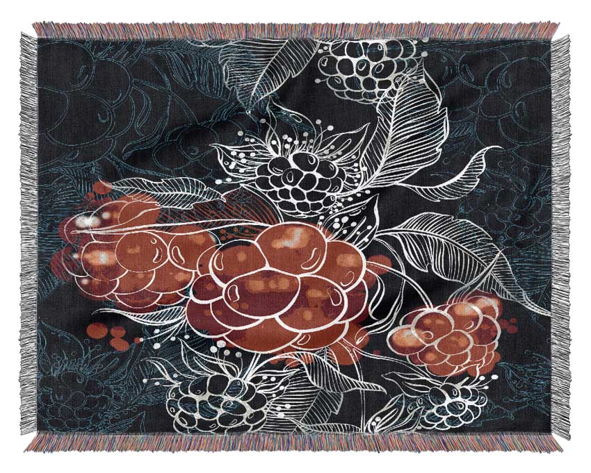 Red Berry Winter Woven Blanket