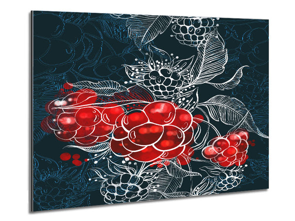 Red Berry Winter Metal Print