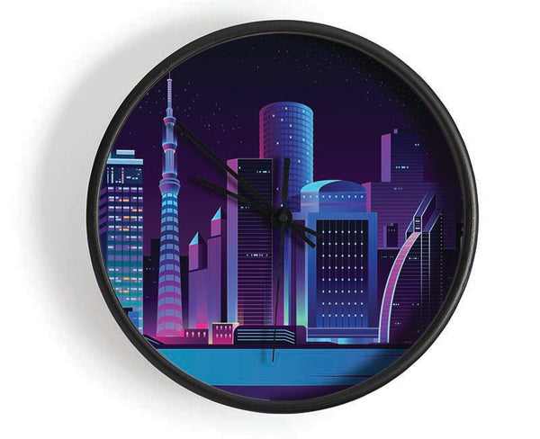 The Futuristic City Clock - Wallart-Direct UK