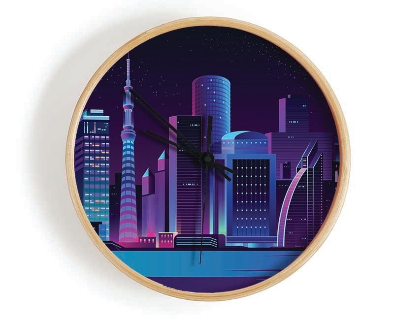 The Futuristic City Clock - Wallart-Direct UK