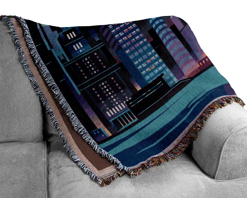 The Futuristic City Woven Blanket