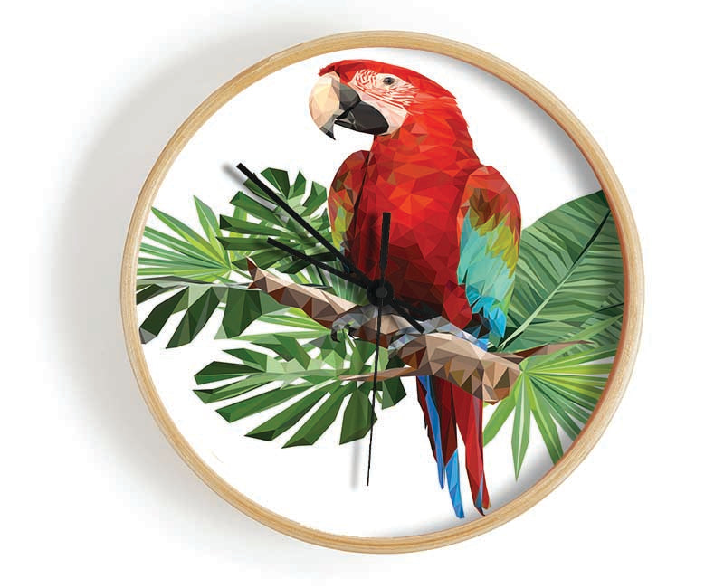 Parrot On A Branch Clock - Wallart-Direct UK