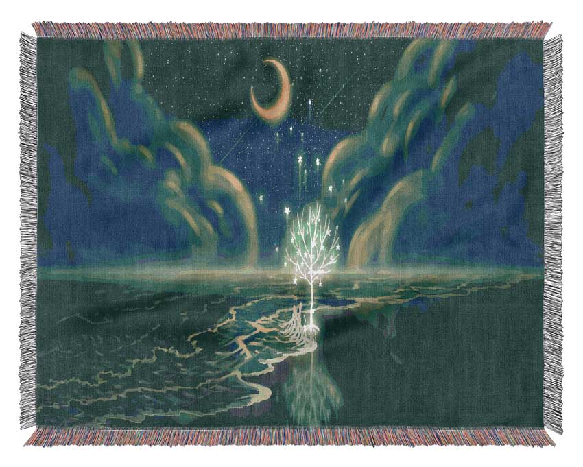 The Crescent Moon Waterline Woven Blanket