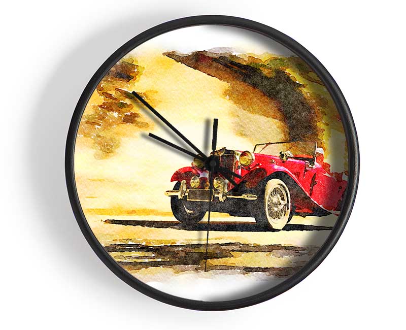 Vintage Car On The Beach Clock - Wallart-Direct UK
