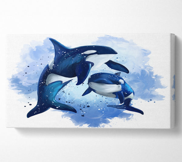 Orca-Mutter und Baby
