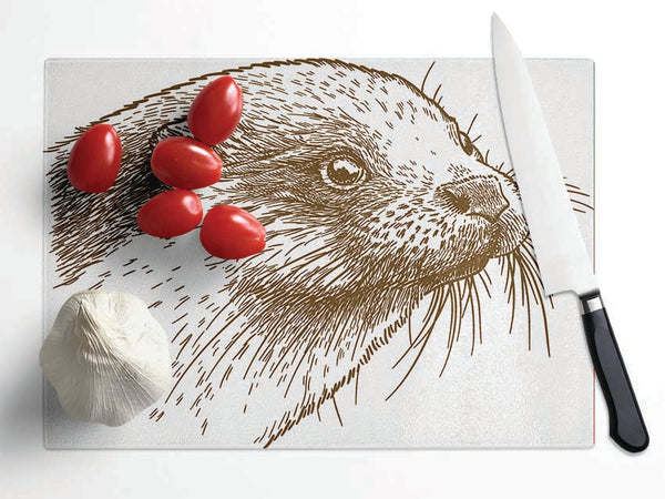 Otter Face Glass Chopping Board