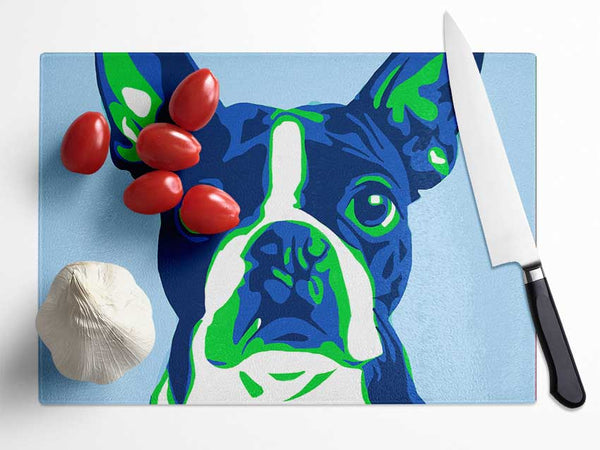 The French Bulldog Pop Art Glass Chopping Board