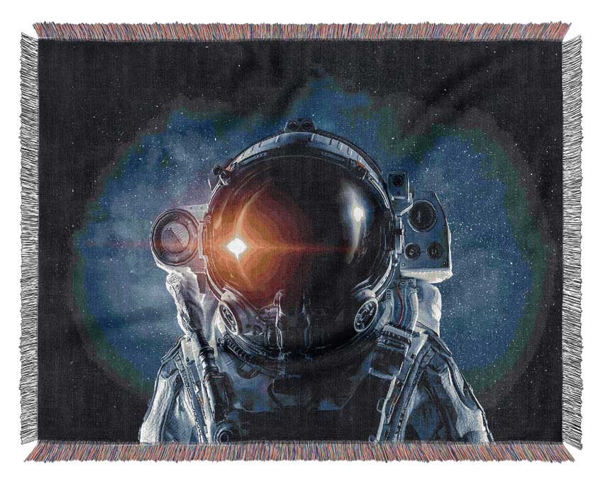 Reflection Of The Sun Spaceman Woven Blanket