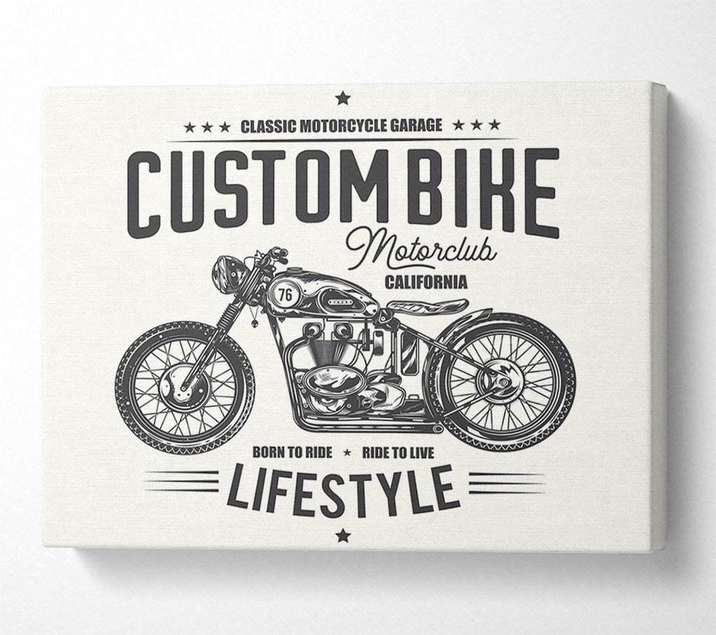 Picture of Custom Bike Motor Club Canvas Print Wall Art