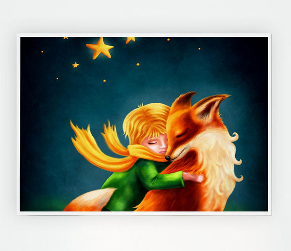 Hugging The Fox Print Poster Wall Art
