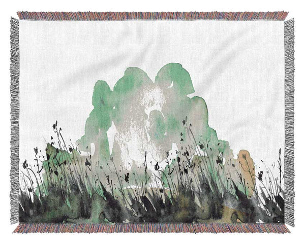 In The Grass Greenery Woven Blanket