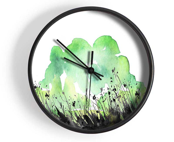 In The Grass Greenery Clock - Wallart-Direct UK