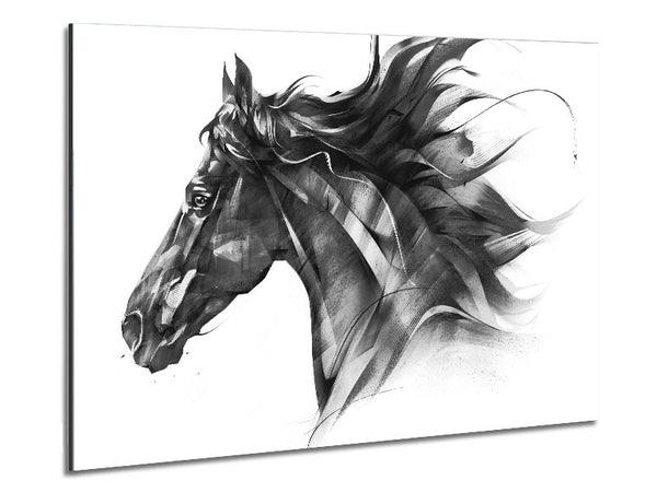 Horse Galloping Head Metal Print
