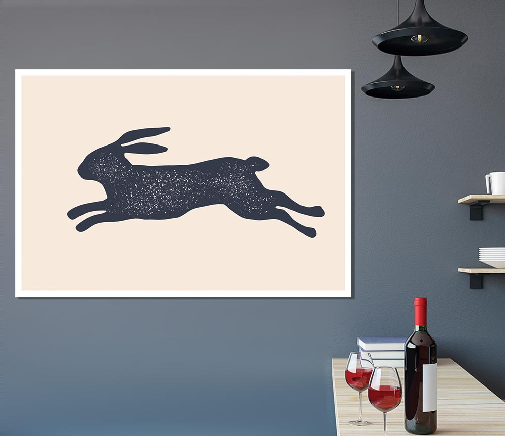 The Bouncing Hare Print Poster Wall Art