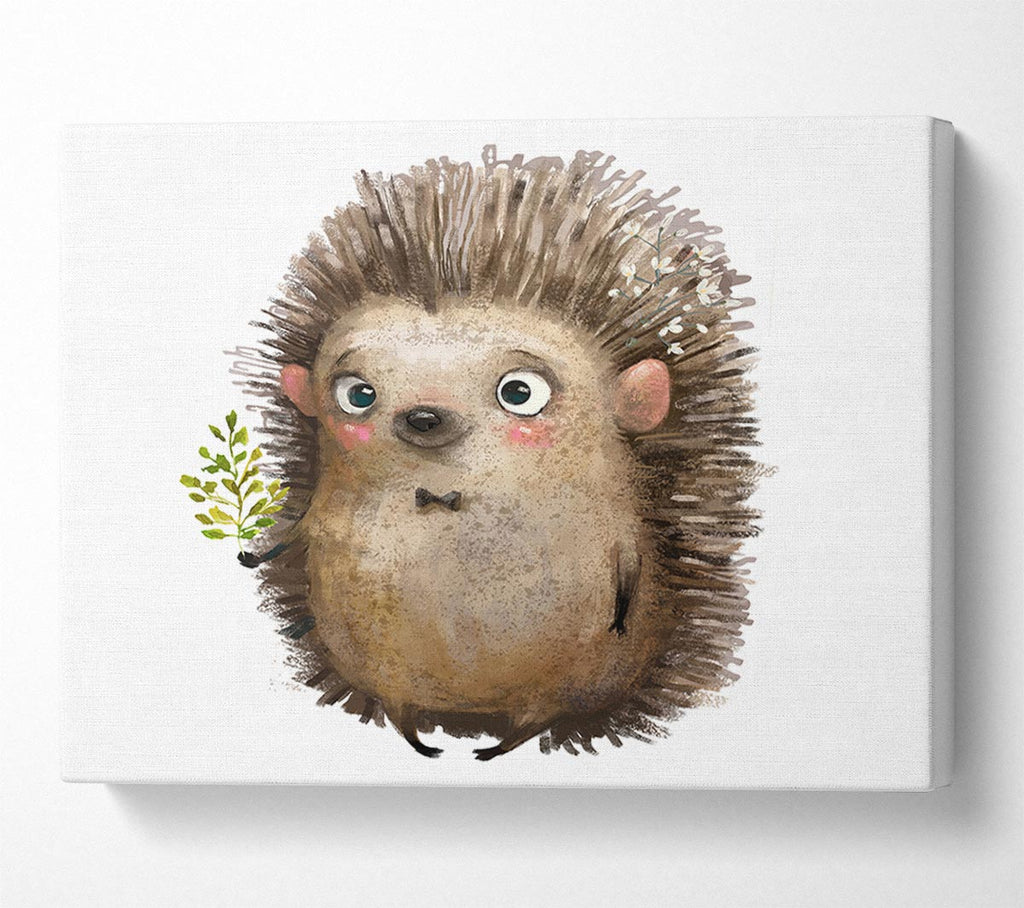Picture of Hedgehog With Flowers Canvas Print Wall Art