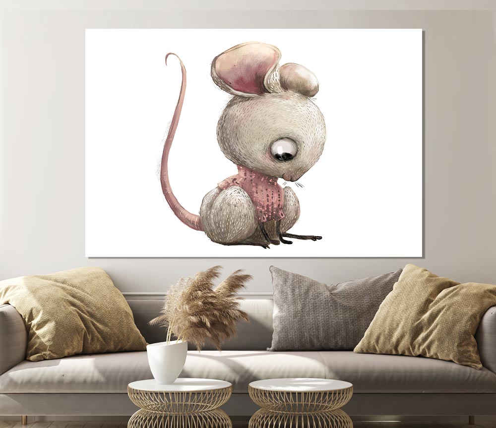 The Little Mouse Crouching Print Poster Wall Art