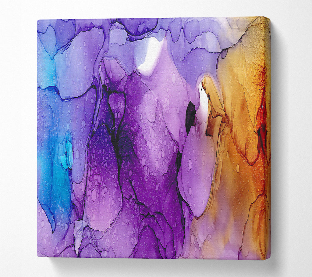 A Square Canvas Print Showing Water And Oil Submerse Square Wall Art