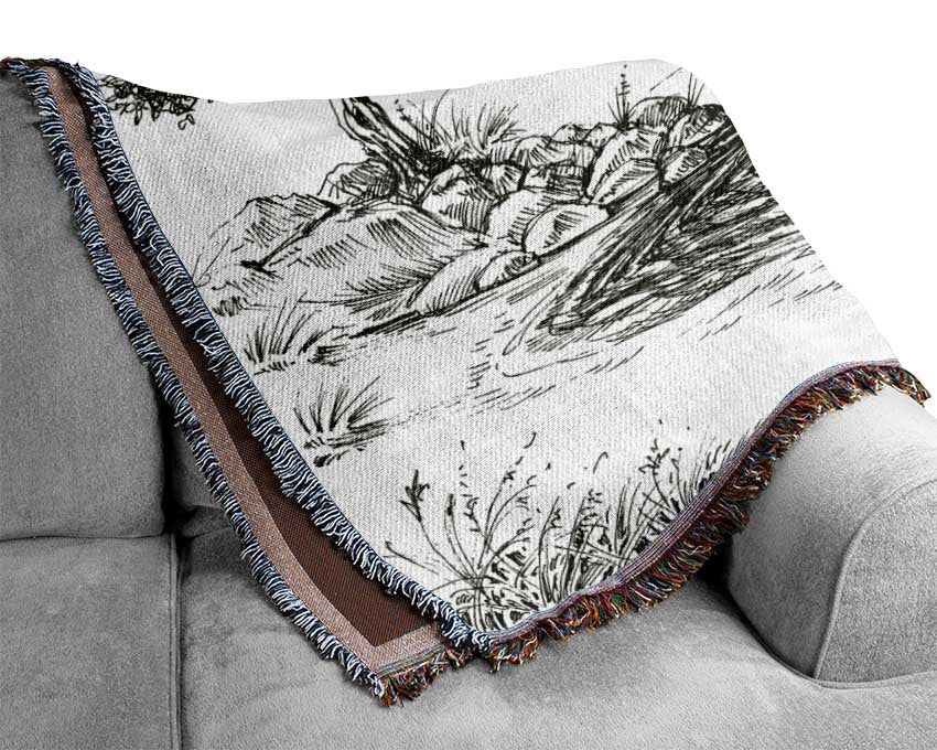 The Tree By The Lake Woven Blanket