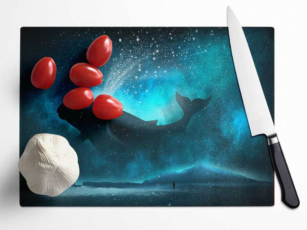 The Whale Of The Universe Glass Chopping Board