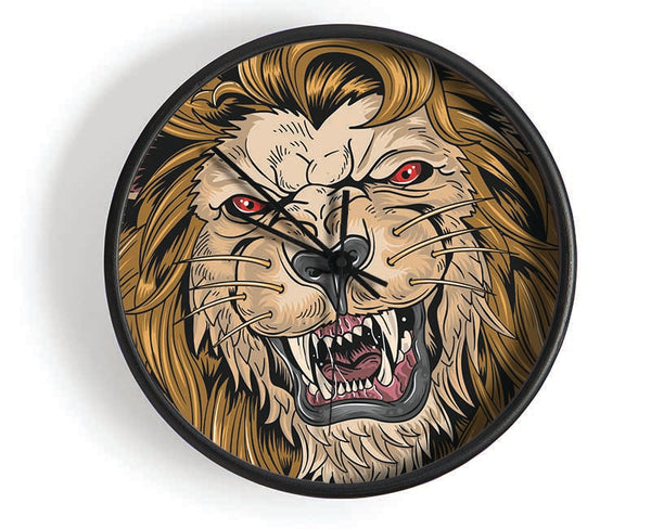 Fearsome Lion Angry Clock - Wallart-Direct UK