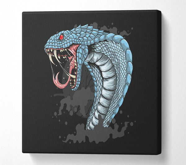 A Square Canvas Print Showing Scary Cobra Teeth Square Wall Art