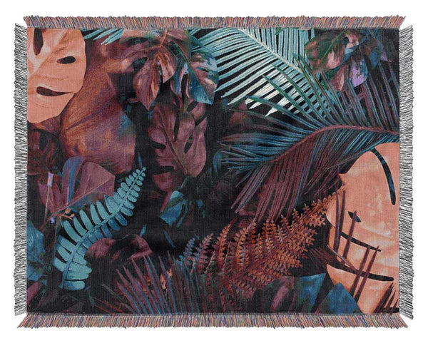 Fluorescent Palm Life Woven Blanket