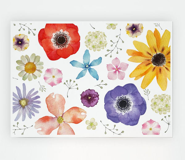 Aerial View Flowers Print Poster Wall Art