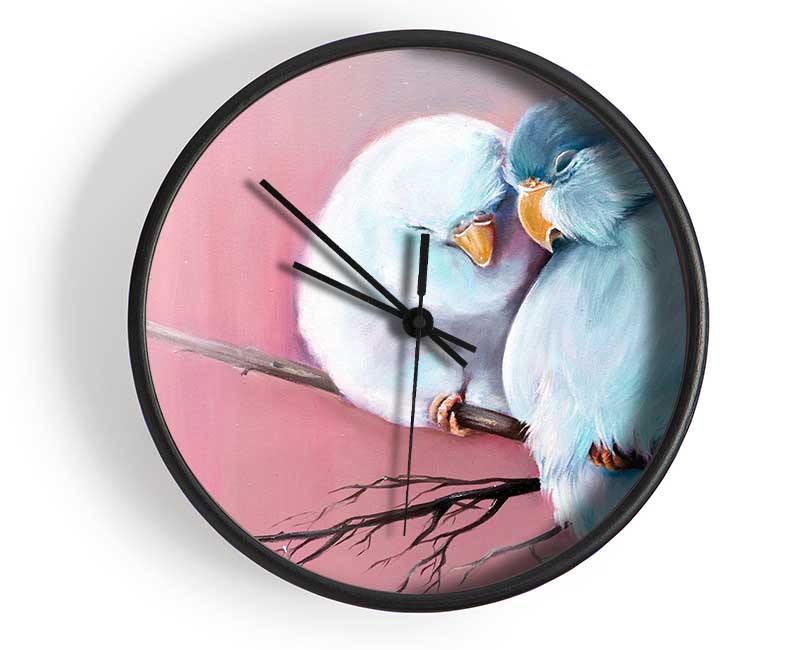 Two Love Birds On A Branch Clock - Wallart-Direct UK