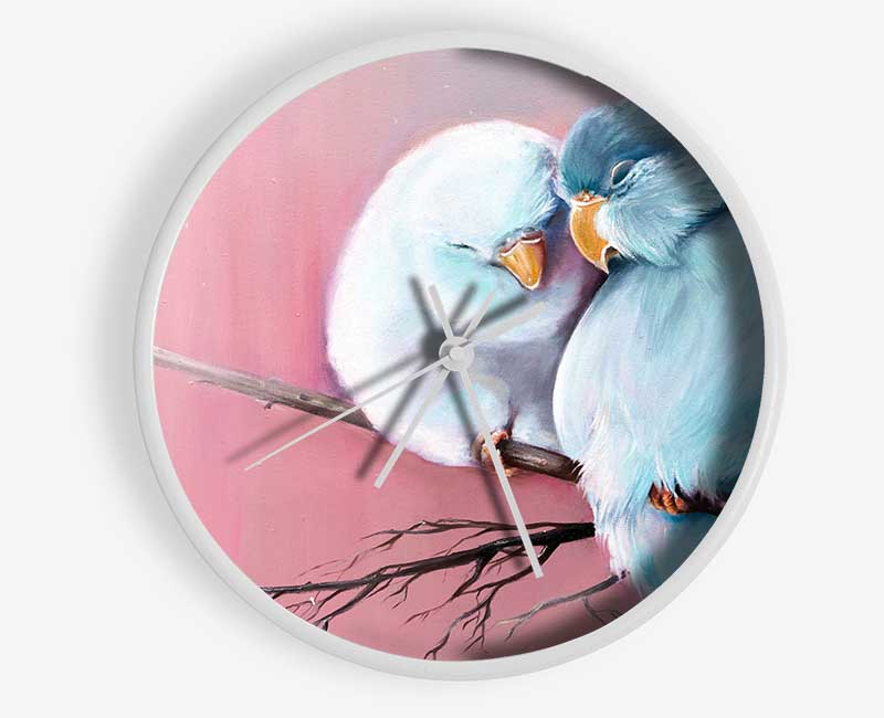 Two Love Birds On A Branch Clock - Wallart-Direct UK