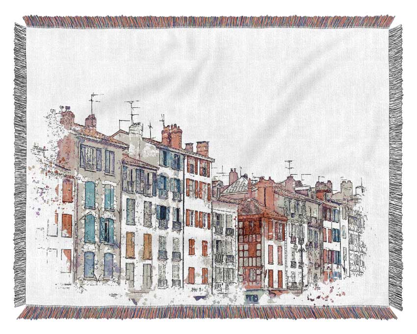 French Town Splatter Woven Blanket