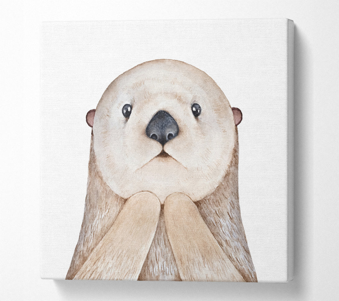 A Square Canvas Print Showing Otter Day What Square Wall Art