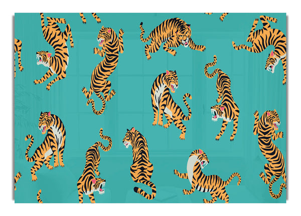 Turquoise Tiger Pattern