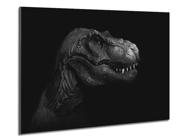 T-Rex In The Dark Metal Print