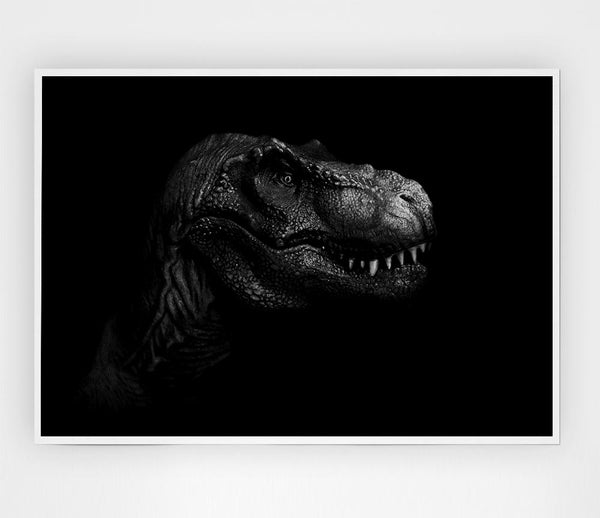 T Rex In The Dark Print Poster Wall Art