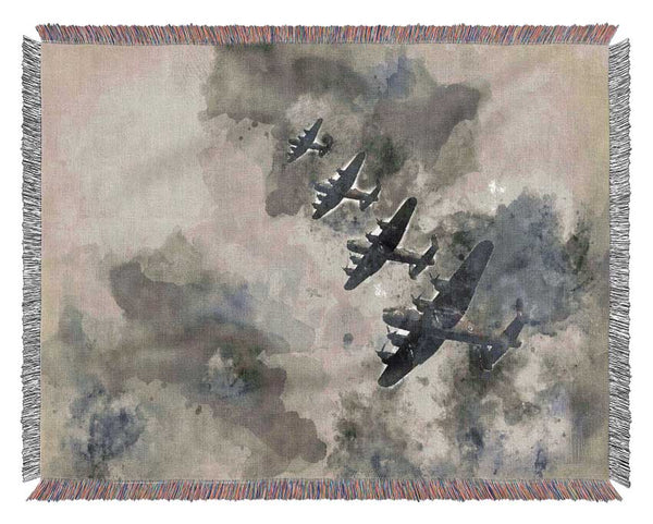 Raf Bombers In Flight Woven Blanket