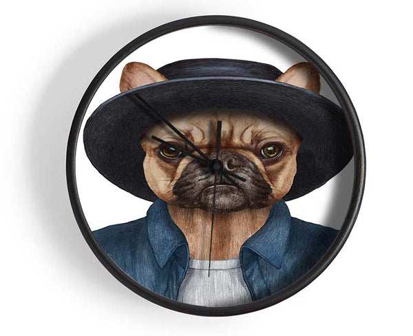 French Bulldog Hat Dog Clock - Wallart-Direct UK