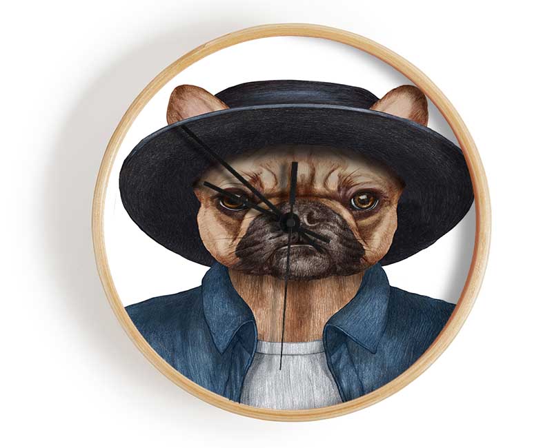 French Bulldog Hat Dog Clock - Wallart-Direct UK