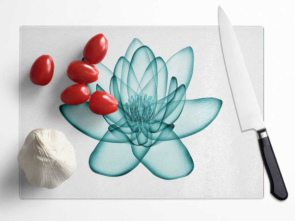 Transparent Green Leaves Glass Chopping Board