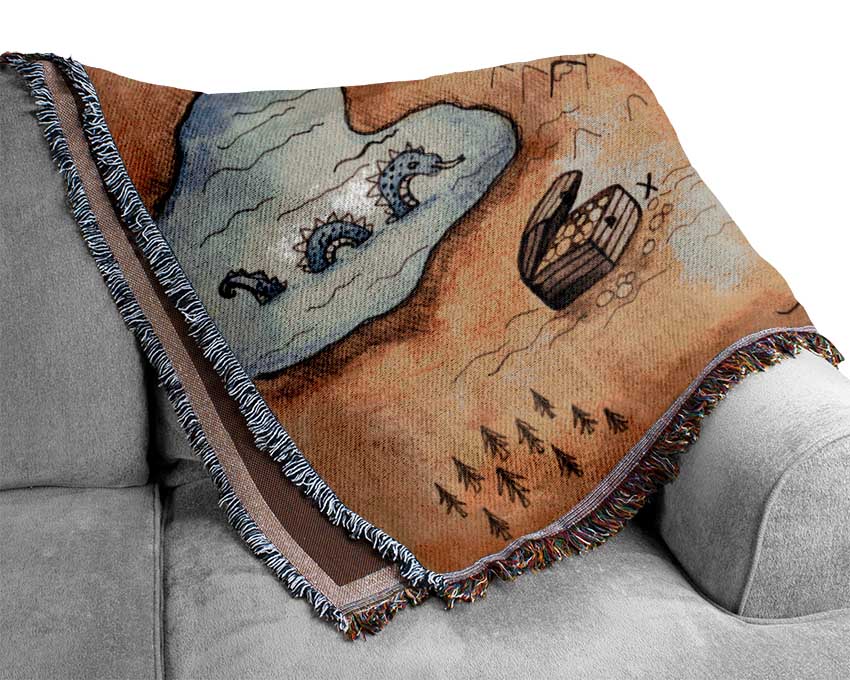 Pirate Treasure Map Woven Blanket
