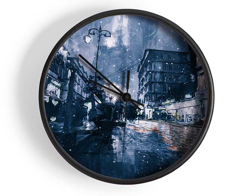 The Night Darkened Street Clock - Wallart-Direct UK