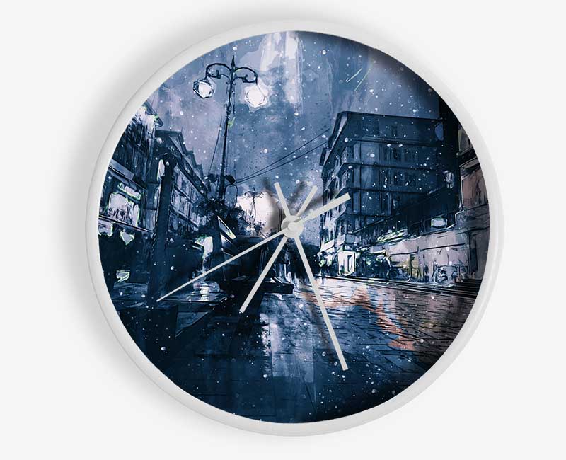 The Night Darkened Street Clock - Wallart-Direct UK